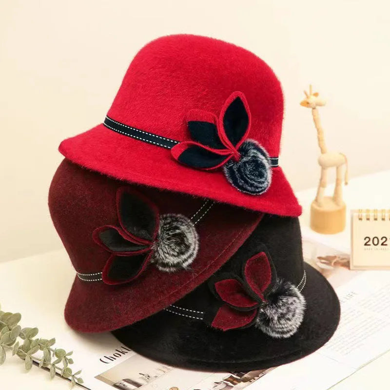 Elegant Mother’s Party Bowler Hat - Front View