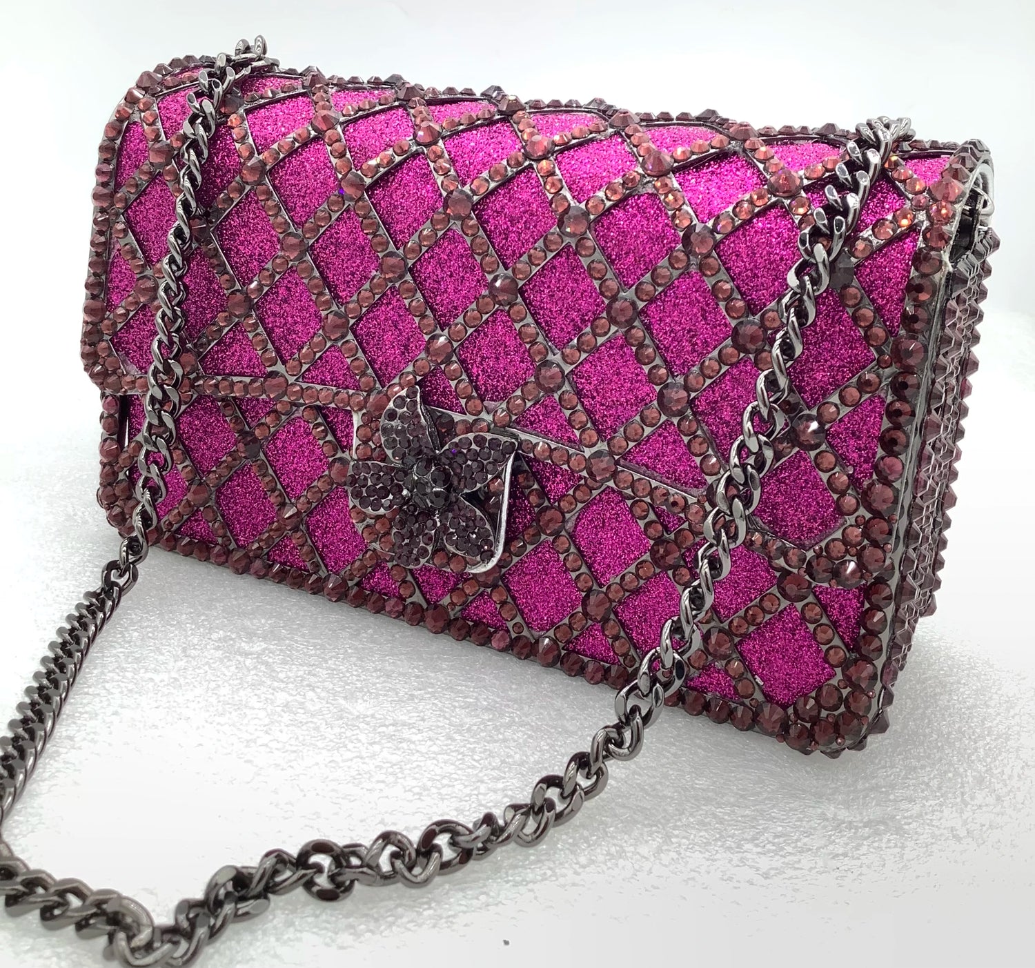 Women Jewels Long Chain Messenger Bag - Front View