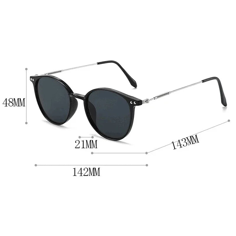 Luxury Round Vintage Sunglasses - Back View