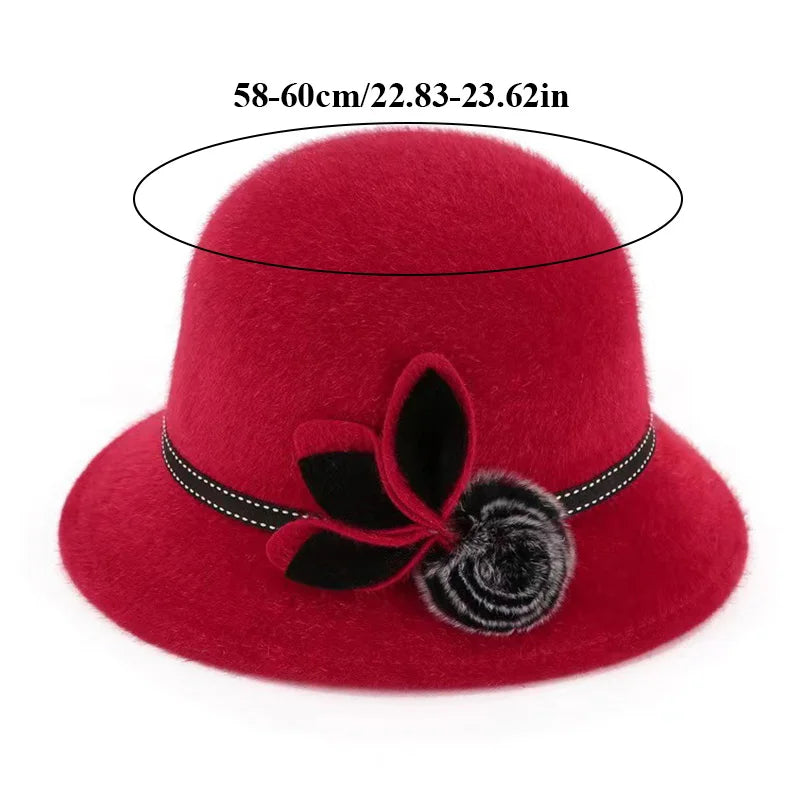 Elegant Mother’s Party Bowler Hat - Back View