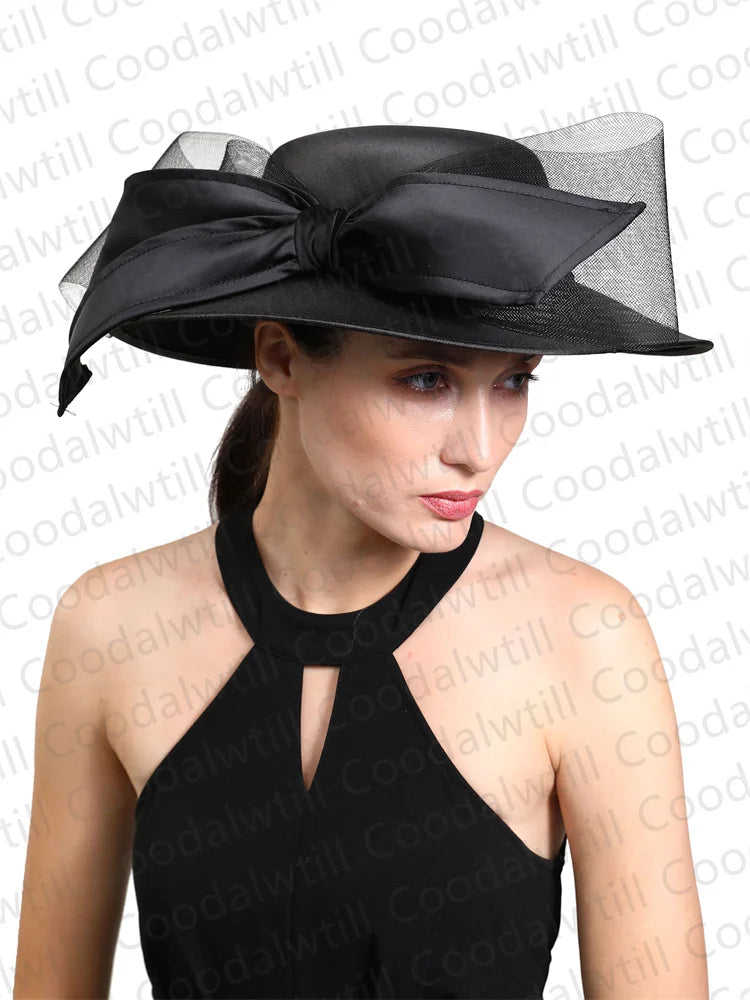 Women's Satin Fedora Hat - Front View