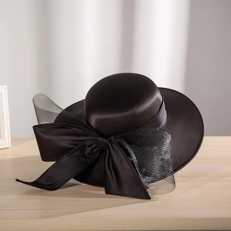 Women's Satin Fedora Hat - Top View