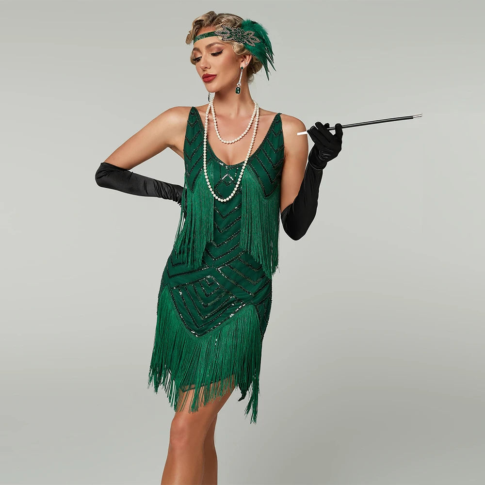 Back View of Gatsby Flapper Dress